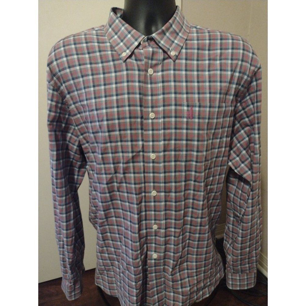 Johnnie-O Hangin' Out Long Sleeve Button Shirt XL MultiColor Cotton Spandex